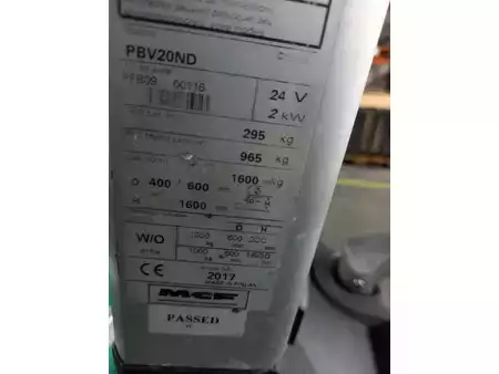 Nízkozdvižný vozík 2017 Mitsubishi PBV20ND (6)