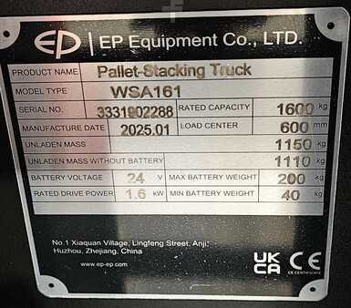Skjutstativtruck 2025  EP Equipment WSA 161 Li-ION (14)