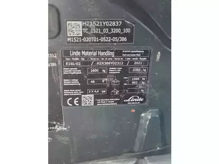 Chariots électriques à 4 roues 2021  Linde E16L-02 (12)
