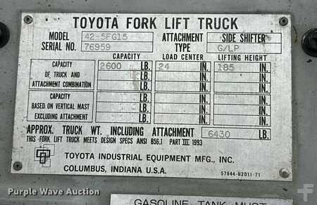 Propane Forklifts 1995  Toyota 42-5FG15 (33)