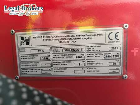 Carretilla pasillo estrecho 2019  Hyster C1.5 (7)