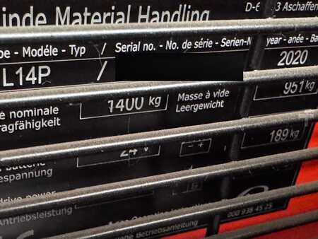 Stacker pedestre 2020 Linde L 14 P (3)