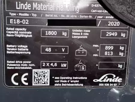 Elektryczne 3-kołowe 2020  Linde E 18 - 02 (3)