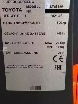 Electric Pallet Trucks 2021  Toyota LWE 180 (3)
