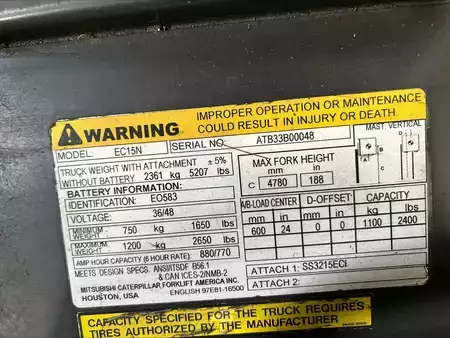4-Wheel Electric 2020  CAT Lift Trucks EC15N (9)