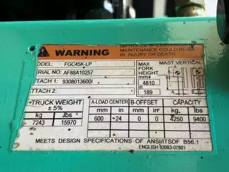Propane Forklifts 2007  Mitsubishi FGC45K2 (30)