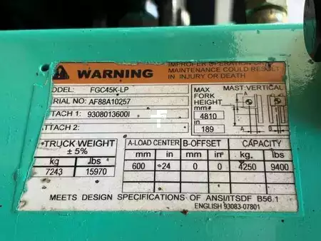 Propane Forklifts 2007  Mitsubishi FGC45K2 (6)