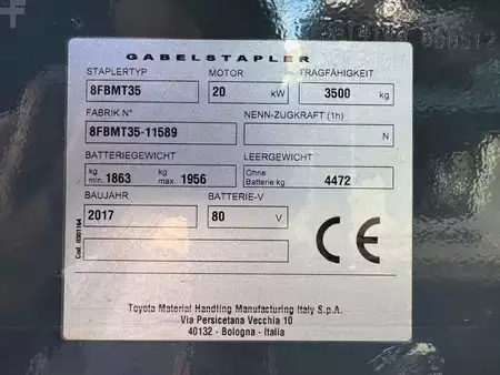 Elektro 4 Rad 2017  Toyota 8FBMT35 1509 uur Inclusief lader (5)