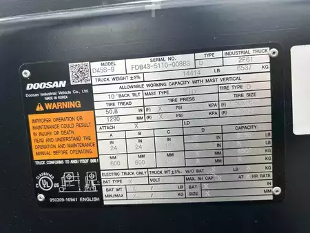 El Truck - 4-hjul 2023  Doosan D45S-9 (40)