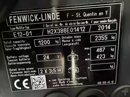 Chariots électriques à 4 roues 2014  Linde E12-01 / SIDE SHIFT / DUPLEX (25)