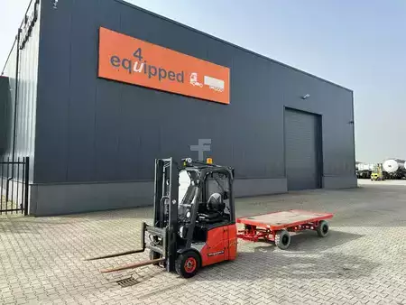 Carrelli elettrici 4 ruote 2014  Linde E12-01 / SIDE SHIFT / DUPLEX + 2016 MAFI double steered draw bar trailers (1)