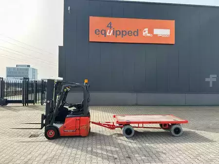 Carrelli elettrici 4 ruote 2014  Linde E12-01 / SIDE SHIFT / DUPLEX + 2016 MAFI double steered draw bar trailers (2)