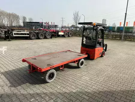Carrelli elettrici 4 ruote 2014  Linde E12-01 / SIDE SHIFT / DUPLEX + 2016 MAFI double steered draw bar trailers (3)
