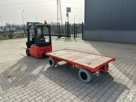Carrelli elettrici 4 ruote 2014  Linde E12-01 / SIDE SHIFT / DUPLEX + 2016 MAFI double steered draw bar trailers (8)