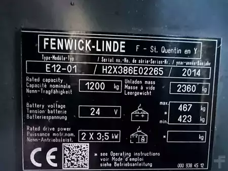 Chariots électriques à 4 roues 2014  Linde E12-01 E12-01 / SIDE SHIFT / DUPLEX (24)