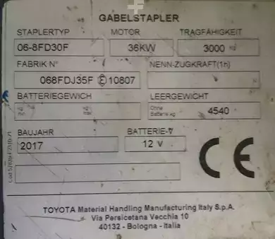 Diesel gaffeltruck 2017  Toyota Tonero 30 06-8FD30F (8)