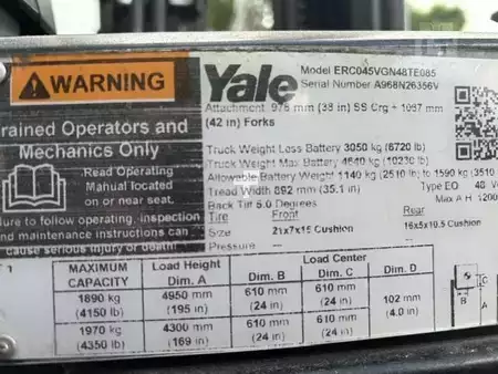 Montacargas Eléctrico (4 ruedas) 2021  Yale ERC045VG (7)