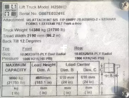 Diesel Forklifts 2008  Hyster H250HD (6)