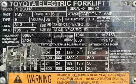 4-Wheel Electric 2017  Toyota 7FBCU18 (4)