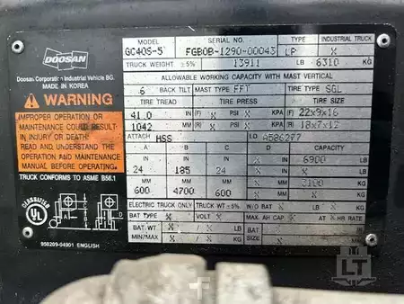 Propane Forklifts 2016  Doosan GC40S-5 (2)