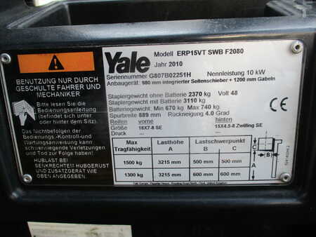 Electric - 3 wheels 2010  Yale ERP15VT SWB (8)