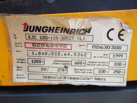 Wózek wysokiego podnoszenia 1999  Jungheinrich EJC12G-115-3202T (7)