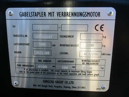 Gázüzemű targoncák 2022  HC (Hangcha) CPYD25-XH3F (9)