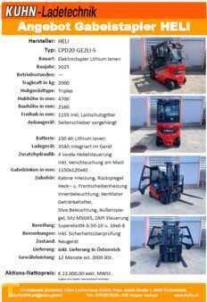 4-wiel elektrische heftrucks 2025  Heli CPD20-GE2LI-S (1)