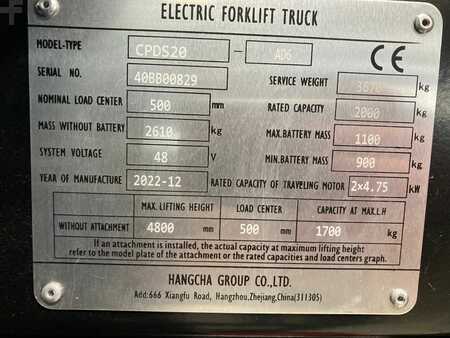 4-wiel elektrische heftrucks 2022  HC (Hangcha) CPDS20-AD6 (5)