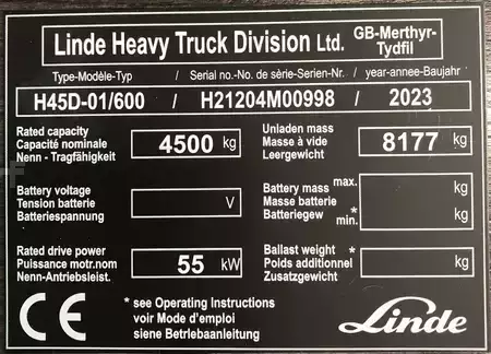 Dieselstapler 2023  Linde H45D-01/600 (8)