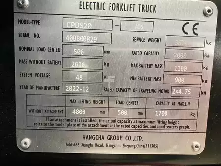 Eléctrico - 4 rodas 2022  HC (Hangcha) CPDS20-AD6 (7)