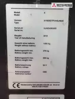 Zijlader 2019  Unicarriers 160 SDTFVHS 540 XJN-Fahrerquersitzstapler-2956h (5)