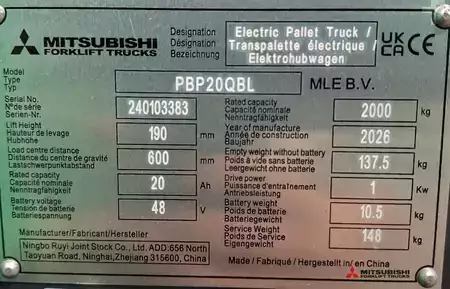 Ledestabler 2026 Mitsubishi PBP 20QBL (5)