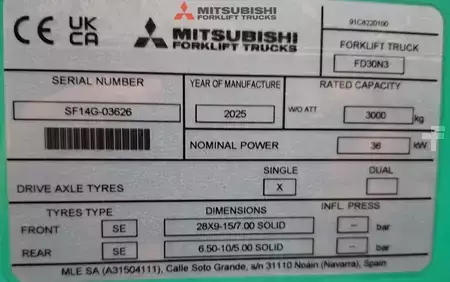 Dieselový VZV 2025  Mitsubishi FD 30 N3 (10)