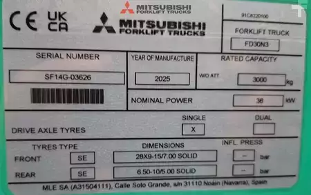 Dieselový VZV 2025 Mitsubishi FD 30 N3 (10)