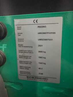 Reach Truck 2021  Mitsubishi RB20N3 - 4.708 Std. - HH 8.950 mm (5)