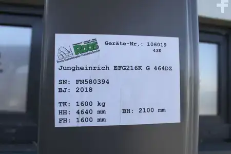 Elektro 3 Rad 2018  Jungheinrich EFG 216k G 464DZ (9)