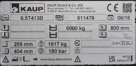 Kaup 6,5T413B, Breite 1860 mm