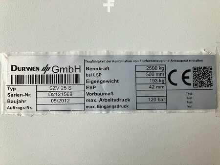 Pozycjoner wideł z przesuwem bocznym 2012  Durwen DURWEN SZV25S, Breite 1250 mm (5)