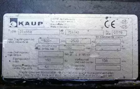 Обладнання для регулювання вил з сайдшифтом 2019  Kaup 2T466B, Breite:1.040 mm (4)
