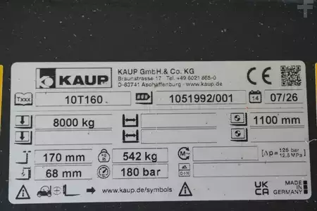 Обладнання для регулювання вил з сайдшифтом 2026  Kaup 10T160 B=2060 mm (4)