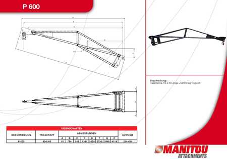 Telescopic crane 2022  Manitou P600 Kranausleger (1)
