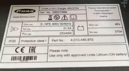 tilbehør 2018  Linde D 48V/375A CEE 32 (2)