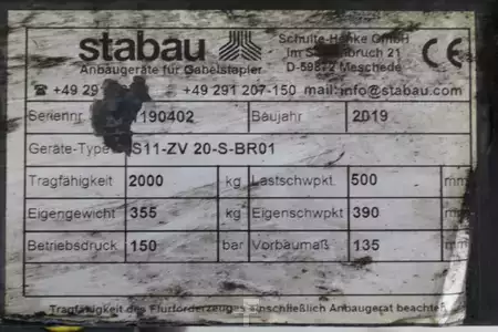 Posizionatore forche con traslatore integrato 2019  Stabau S11-ZV 20-S-BR01 (3)