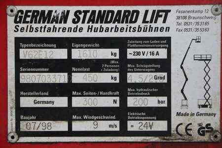 Pracovní plošina s nůžkovým zdvihem 1998 German Standardlift V62E12 (5)