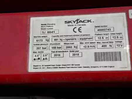 Scherenarbeitsbühne 2018  Skyjack SJ 8841 (10)