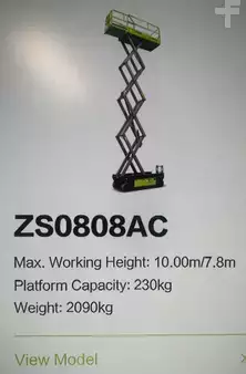 Nacelle à ciseaux 2026  Zoomlion ZS0808AC-Li, Li-ion, NEW, 8m/10m, OllósSzemelyEmelő (2)