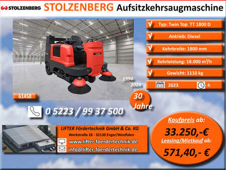 Ride On Vacuum Sweeper 2023  Stolzenberg TwinTop TT 1800 (1)