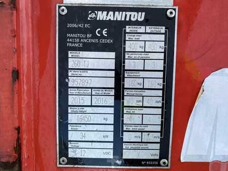 Kloubová pracovní plošina 2015  Manitou 260TJ (10)