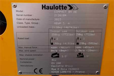 Piattaforme aeree a pantografo  Haulotte Compact 8N Valid inspection, *Guarantee! 8m Workin (7)